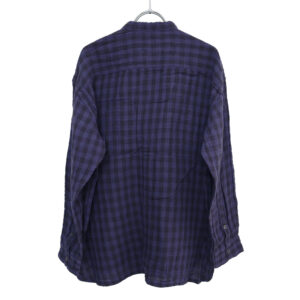 ARMEN トップス INAM2681DGD COTTON DOUBLE GAUZE CHECK OVERDYE UTILITY BANDED COLLAR SHIRT