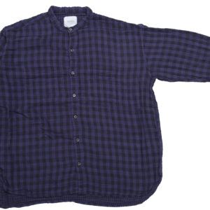 ARMEN トップス INAM2681DGD COTTON DOUBLE GAUZE CHECK OVERDYE UTILITY BANDED COLLAR SHIRT