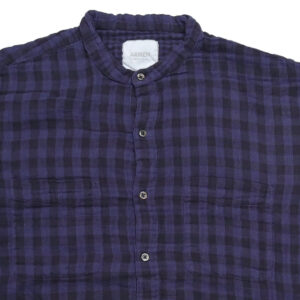 ARMEN トップス INAM2681DGD COTTON DOUBLE GAUZE CHECK OVERDYE UTILITY BANDED COLLAR SHIRT