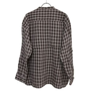 ARMEN トップス INAM2681DGD COTTON DOUBLE GAUZE CHECK OVERDYE UTILITY BANDED COLLAR SHIRT