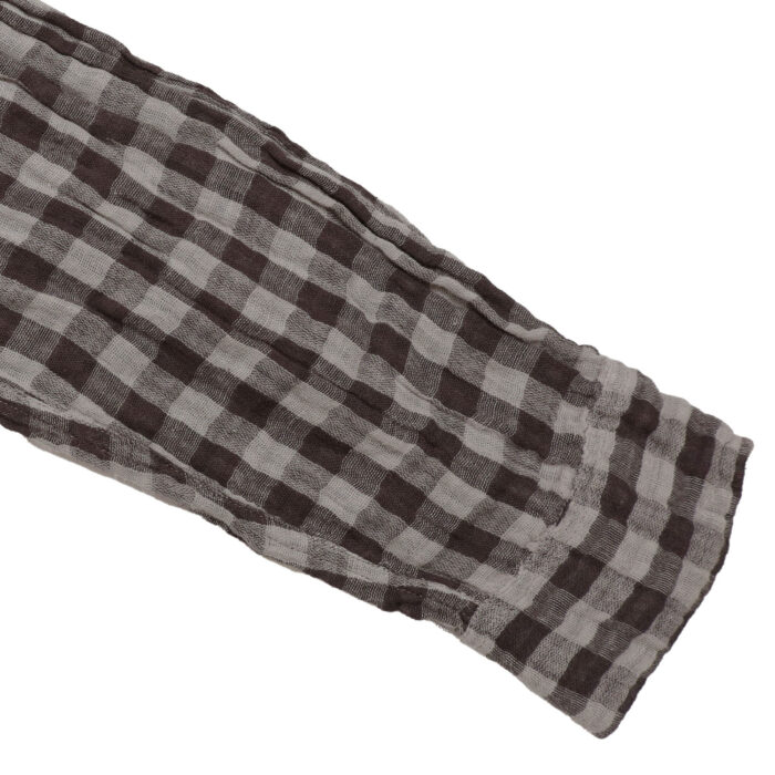 ARMEN トップス INAM2681DGD COTTON DOUBLE GAUZE CHECK OVERDYE UTILITY BANDED COLLAR SHIRT