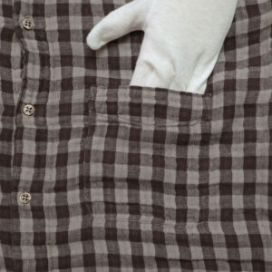ARMEN トップス INAM2681DGD COTTON DOUBLE GAUZE CHECK OVERDYE UTILITY BANDED COLLAR SHIRT