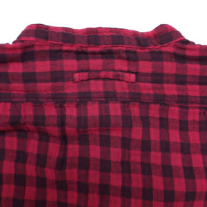 ARMEN トップス INAM2682DGD COTTON DOUBLE GAUZE CHECK OVERDYE UTILITY BANDED COLLAR LONG SHIRT