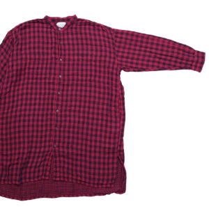 ARMEN トップス INAM2682DGD COTTON DOUBLE GAUZE CHECK OVERDYE UTILITY BANDED COLLAR LONG SHIRT