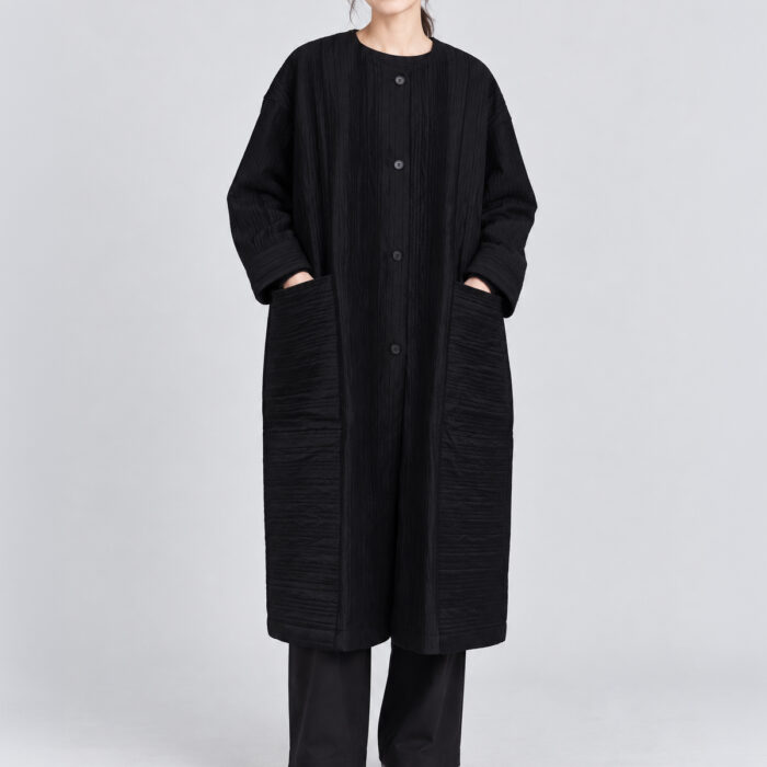 evam eva アウター E263T116 quilting long jacket