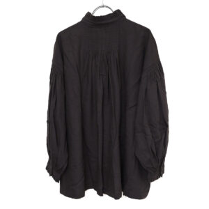 maison de soil トップス INMDS26702 TWILL COTTON KHADI PLAIN FRILL COLLAR SHIRTS WITH MINI PINTUCK