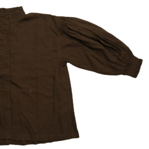 maison de soil トップス INMDS26702 TWILL COTTON KHADI PLAIN FRILL COLLAR SHIRTS WITH MINI PINTUCK