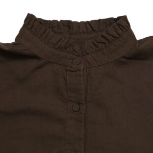 maison de soil トップス INMDS26702 TWILL COTTON KHADI PLAIN FRILL COLLAR SHIRTS WITH MINI PINTUCK