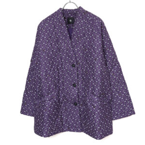 maison de soil アウター NMDS26541 80s ORGANIC VOILE GENTIANA BLOCK PRINT PADDED RAGLAN HALF CORT