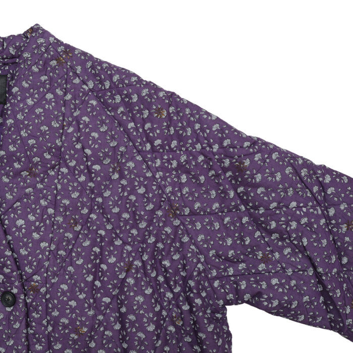 maison de soil アウター NMDS26541 80s ORGANIC VOILE GENTIANA BLOCK PRINT PADDED RAGLAN HALF CORT