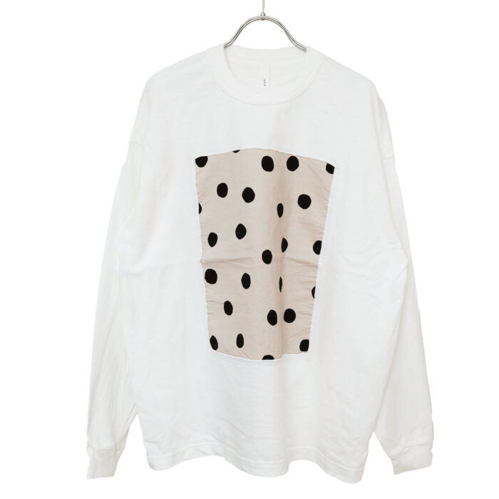 prit トップス P90715 7/1空紡天竺×ラフドットプリント フレームロングTシャツ