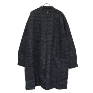maison de soil トップス INMDS26724 80s VOILE LITTLE TREE BLOCK PRINT VERTICAL STITCHED BANDED COLLAR SHIRTS