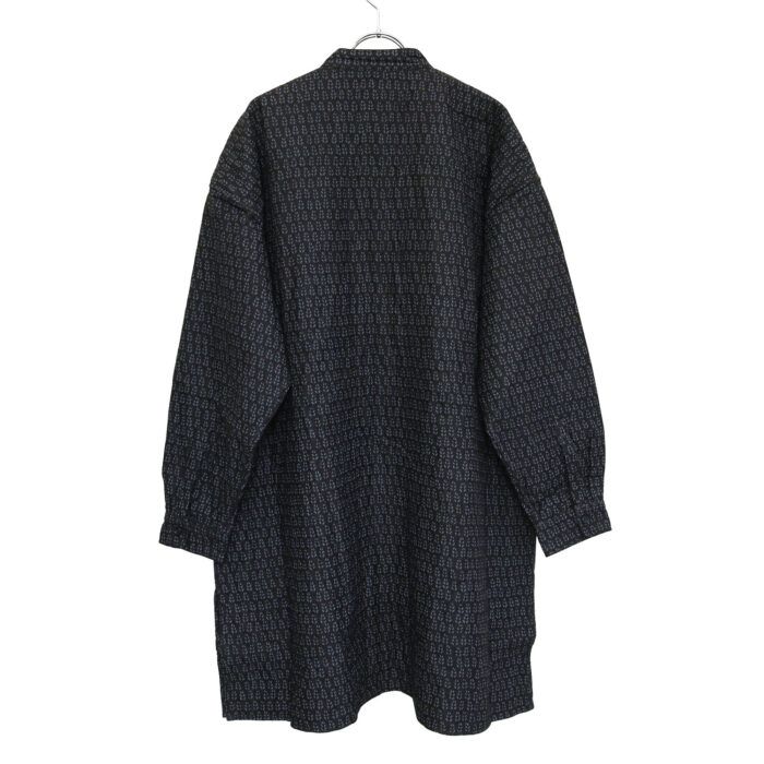 maison de soil トップス INMDS26724 80s VOILE LITTLE TREE BLOCK PRINT VERTICAL STITCHED BANDED COLLAR SHIRTS