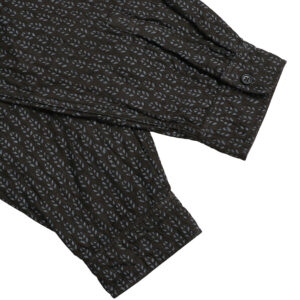 maison de soil トップス INMDS26724 80s VOILE LITTLE TREE BLOCK PRINT VERTICAL STITCHED BANDED COLLAR SHIRTS