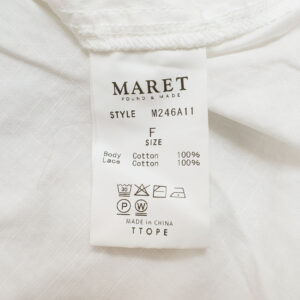 MARET トップス M246A11 アンティークスラブ前あきブラウス