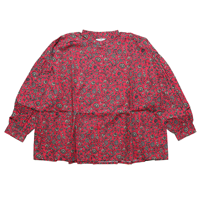 【TOUJOURS】 FLORAL PRINT BAND COLLAR SH